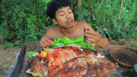 survival in the rainforest cooking COW - cooking in the wild