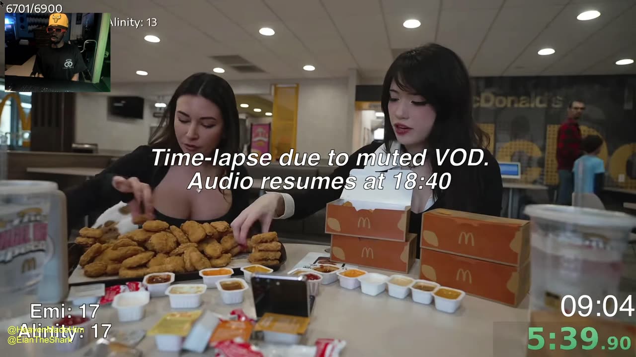 Emiru & Alinity attempt the 100 Chicken McNugget Challenge (with correct numbers) reaction