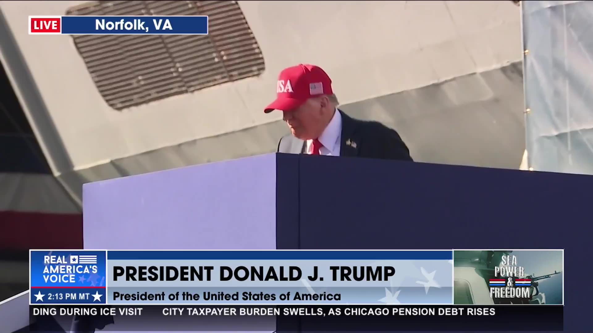 POTUS ARRIVES TO ADDRESS US NAVY FLEET