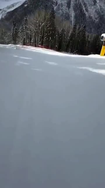 Extreme downhill snowboarding and dodging a wolf