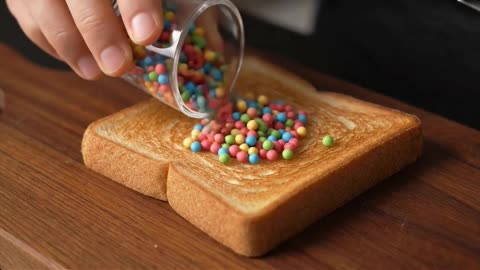 Spreading donuts and other desserts onto toast #AI #toast #donut #dessert