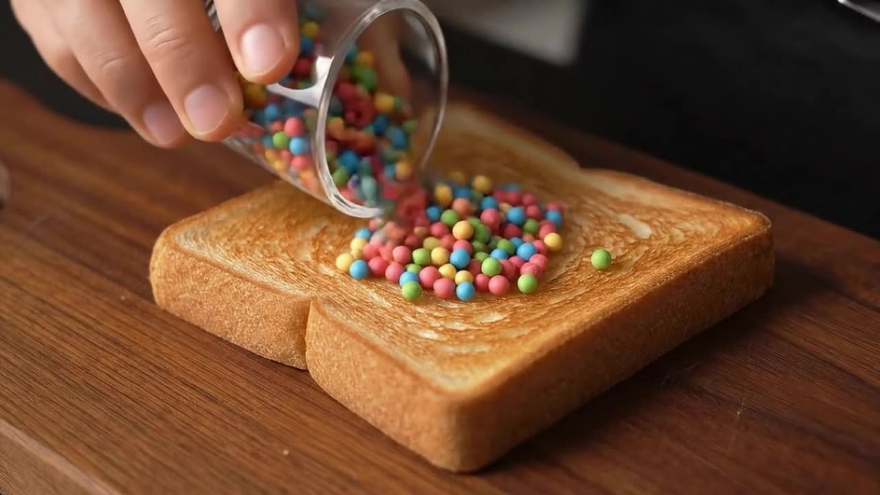 Spreading donuts and other desserts onto toast #AI #toast #donut #dessert