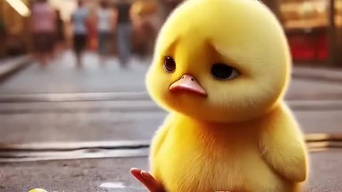 Duckling_Bought_The_Candied_Haws_And_Was_Very_Happy#funny_#duck_#cartoon#cute