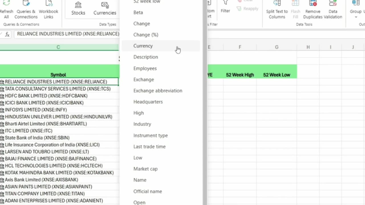 Excel Stocks: Get Market Data & Stock Details Easily!