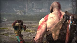 God of War - Kratos and Boy make way up the Mountain