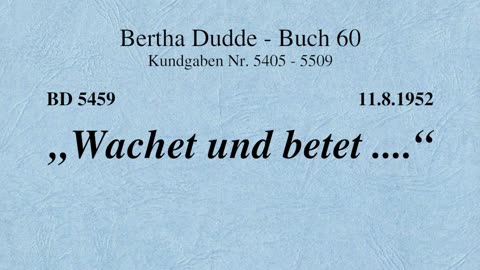 BD 5459 - "WACHET UND BETET ...."