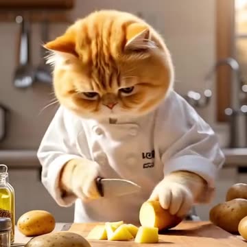 Cat Has A Nice Rooster Meal