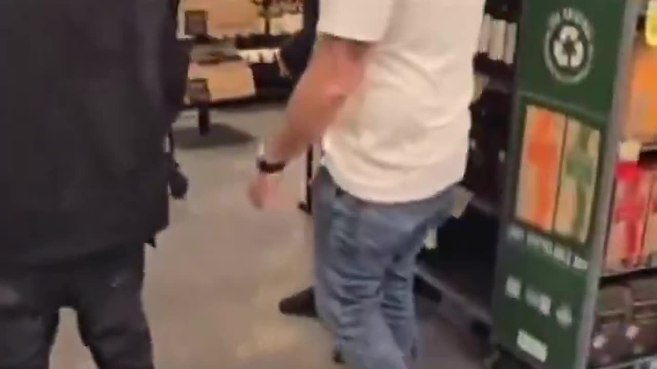 He gets angry because they don't allow him to steal, so he hits everyone and spits.