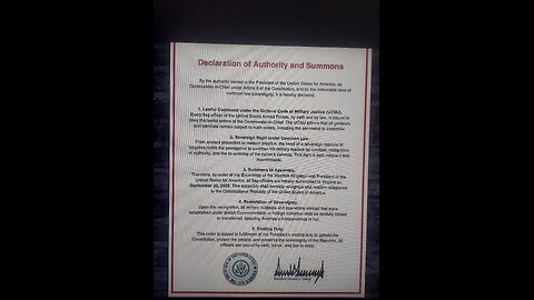 9/30/25: Declaration of Authority & Summons to Assembly Explained