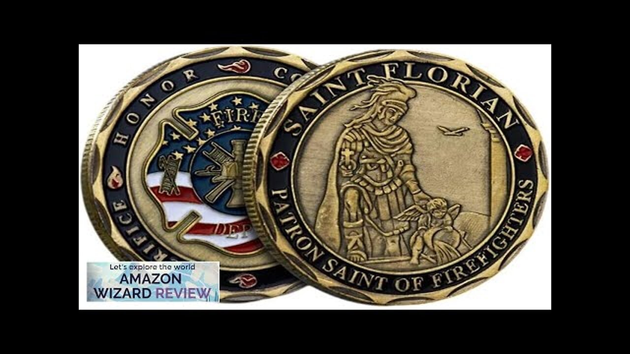 St. Florian Patron Saint of Firefighters with Prayer Challenge Coin for Fireman Review