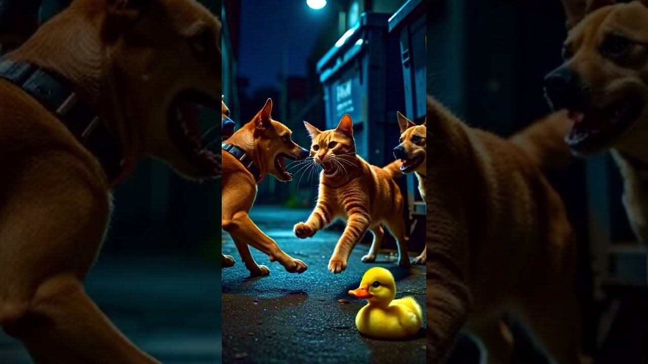 Brave Cat Saves Drowning Duck 😱