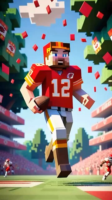 NFL football in Minecraft right now it’s the commanders versus the chiefs