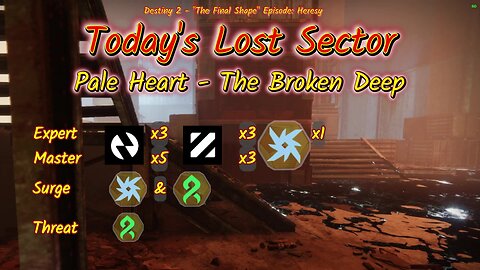 Destiny 2: 2-9-25 The Broken Deep is the Lost Sector. Arc/Strand Surge.