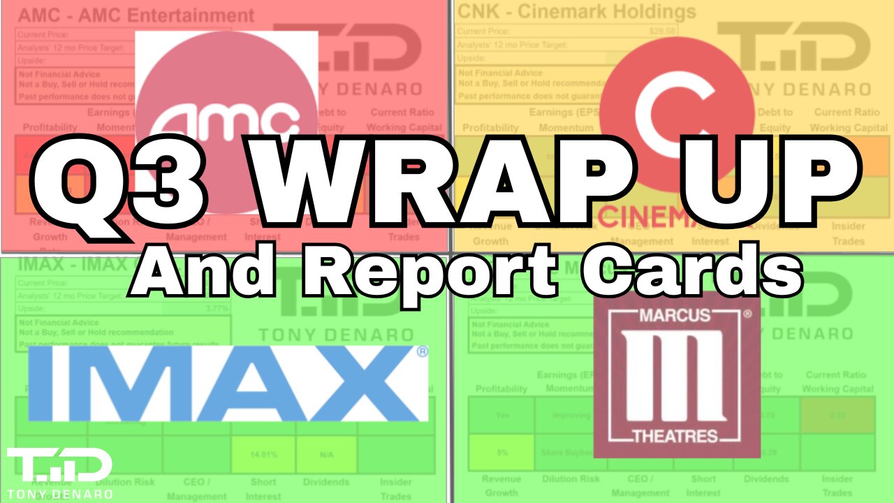 AMC - Brutally Honest Q3 Report Cards & Industry Wrap Up $AMC $CNK $IMAX $MCS
