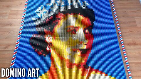 Queen Elizabeth II Tribute Made From 7,800 DOMINOES | Domino Art