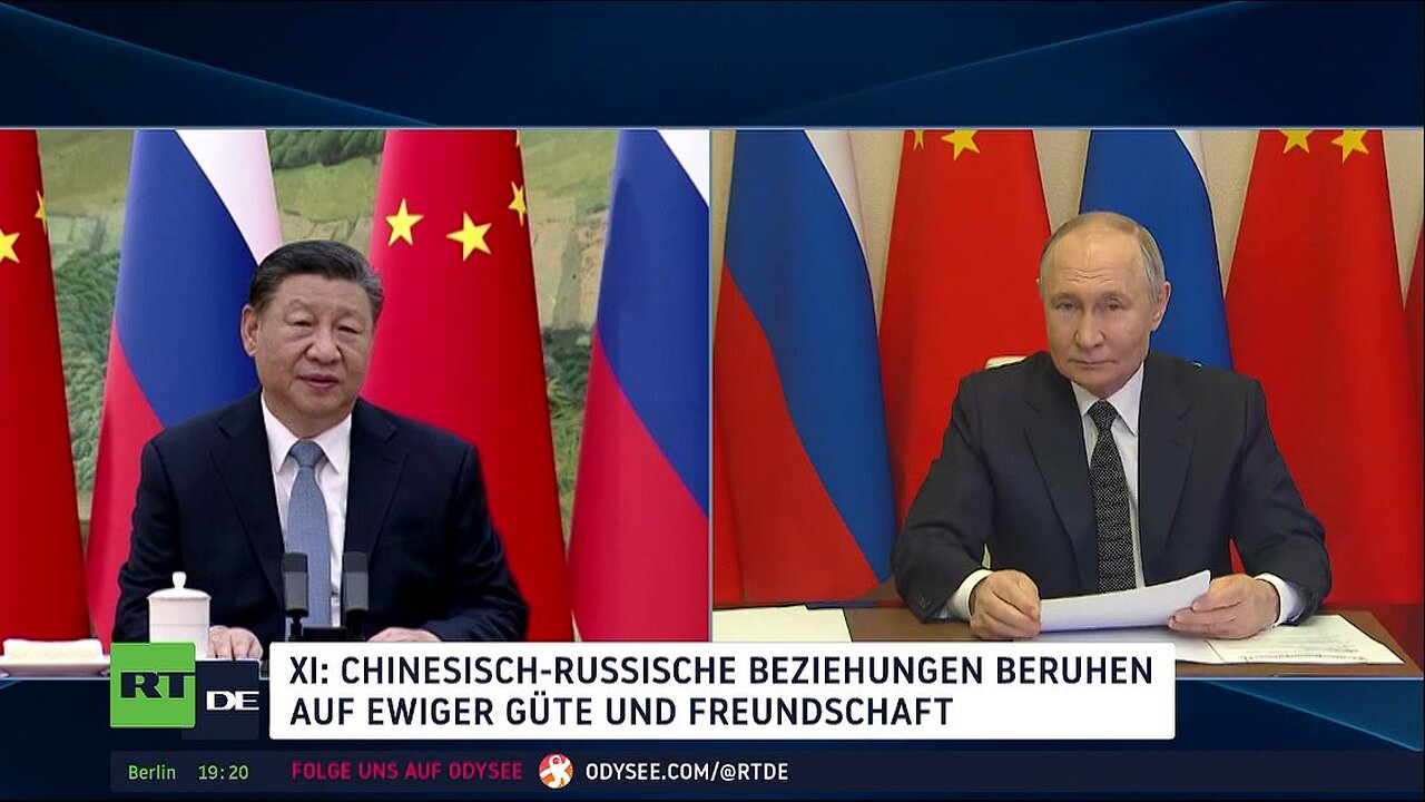 Per Videokonferenz zugeschaltet: Putin und Xi über die russisch-chinesische Beziehung