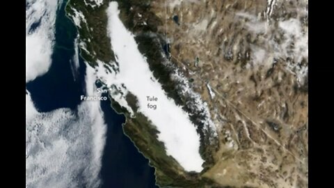 Satellite Image Reveals 400 Mile Long Radiation Fog Over California! 12-15-2025