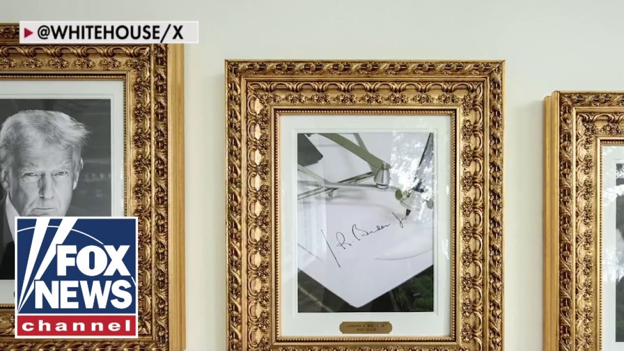 Trump replaces Biden's portrait with photo of autopen signature