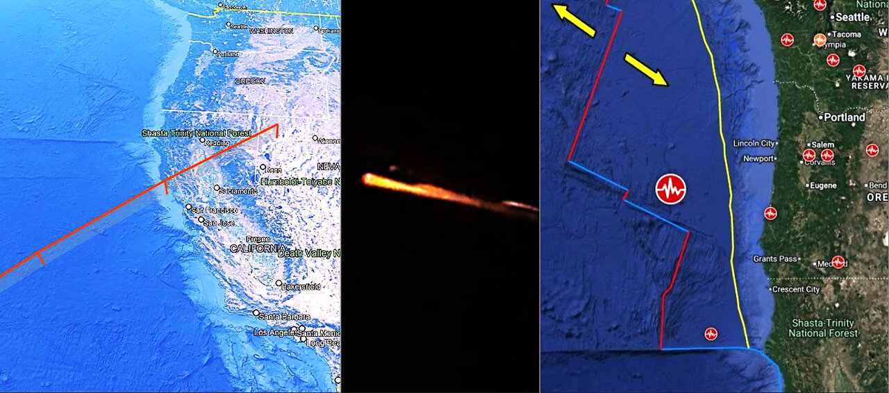 WHAT THE BLEEP !@#$ IS GOING ON OVER THE WEST COAST OF USA? FIREBALL? ROCKET? EARTHQUAKE!
