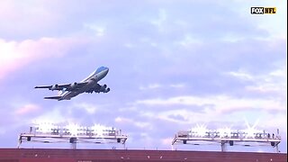 EPIC Flyover By Trump Over Commanders, Lions Game