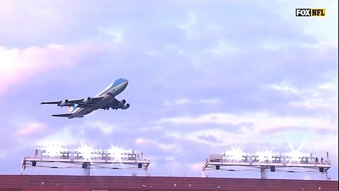 EPIC Flyover By Trump Over Commanders, Lions Game