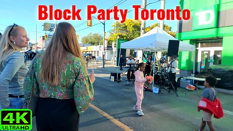【4K】Toronto Pape Village Block Party East York Canada 🇨🇦
