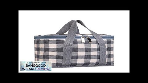 Picnic Baskets Handheld Insulation Bag With Colored Plaid Waterproof Rattan Outdoor Portable Review