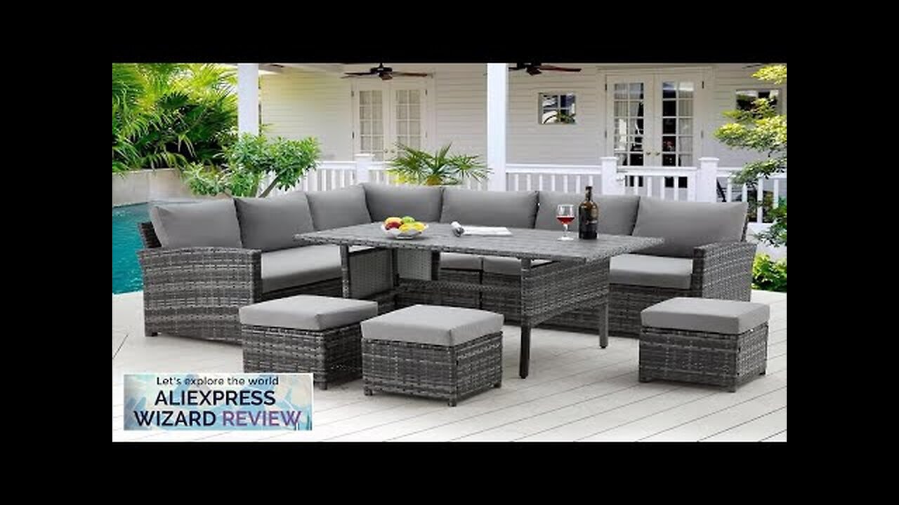 Patio Furniture Set 7 Pieces Outdoor Patio Furniture with Dining Table&Chair Review