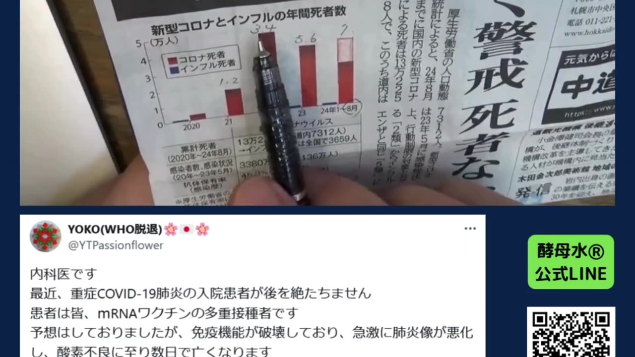 【鹿先生】2025年1月15日、新聞の💉煽りに対して＆医師のXポスト