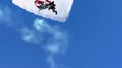 Parachute Gets Caught in Field Goal Netting Jumper Crashes 35 feet to the Ground