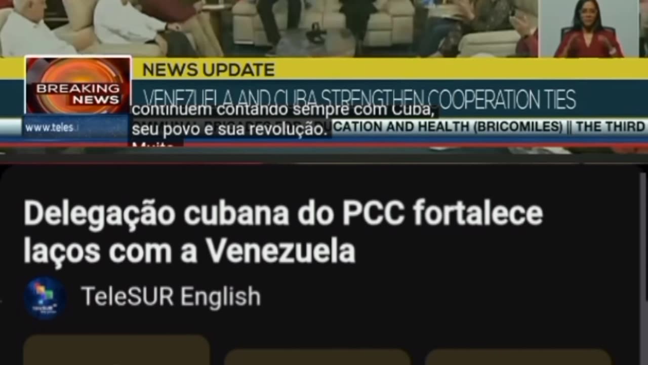 Delegação cubana do PCC fortalece laços com a Venezuela: com o cerco dos estados unidos o regime Cubano irá caír pois lhes faltará tudo petróleo, energia e água.2025/09/19