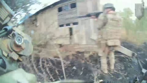 Third Assault Brigade Clearing Village of Russian Infantry