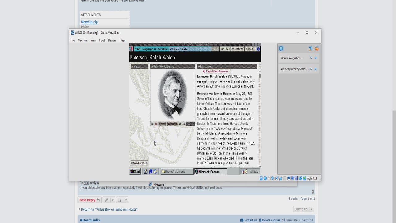 Ralph Waldo Emerson Encarta 95