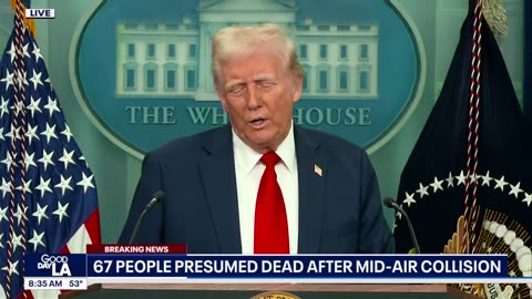 Trump addresses DC plane crash, attacks DEI policies