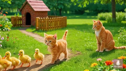 Mama Cat _ Kitten Make Burgers to Buy Kitten’s Make
