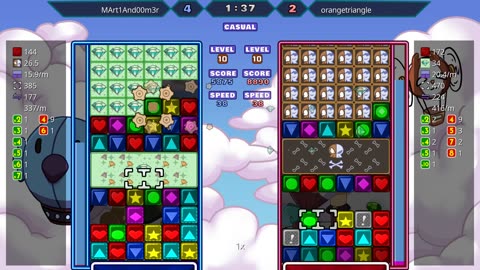 Panel Attack 2-Player Casual (9-25-2025): MArt1And00m3r vs. OrangeTriangle