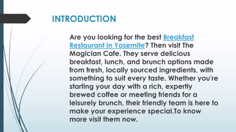 The best Lunch Restaurant in Yosemite.