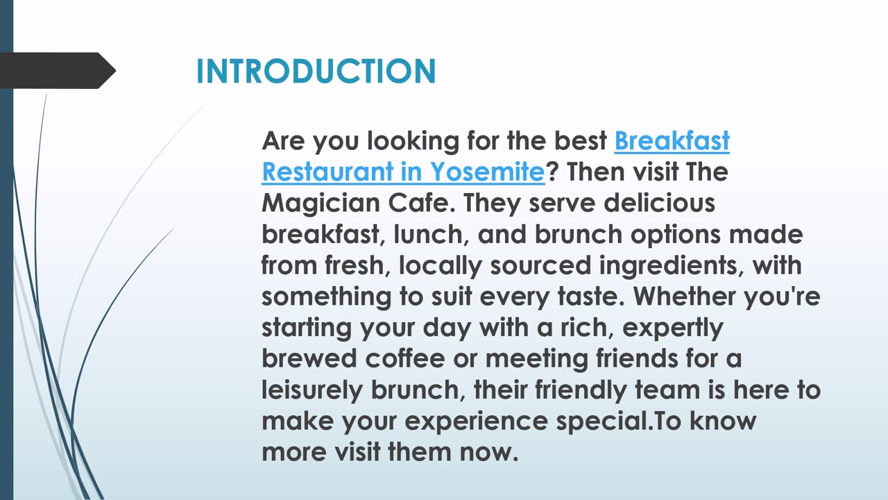 The best Lunch Restaurant in Yosemite.