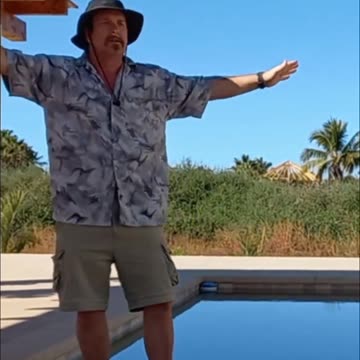 Poolside Challenge_ Can He Walk the Line Without Falling_ #mexicotrip