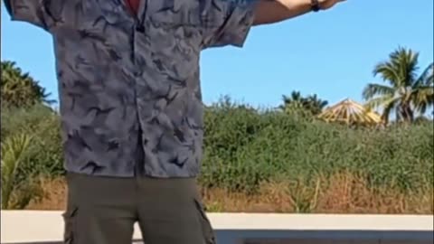 Poolside Challenge_ Can He Walk the Line Without Falling_ #mexicotrip