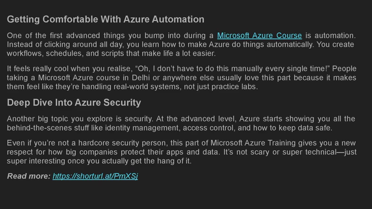 Exploring Advanced Topics in Microsoft Azure Training