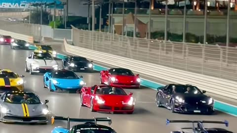 🤯💨 Ferrari & Bugatti Luxury Parade in UAE Dubai! | LuxuryCarsNation