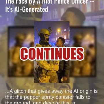 Fact Check: AI Video Of Shouting Protester Getting Pepper Sprayed In The Face By Riot Police Officer