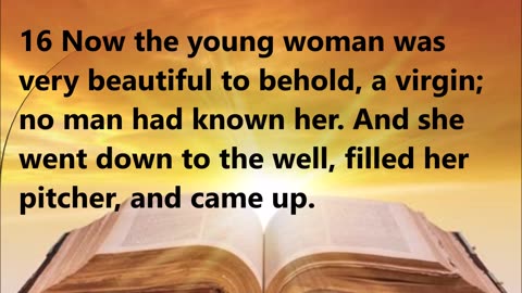 TThe servant, though surprised, waits for complete confirmation of his prayer.