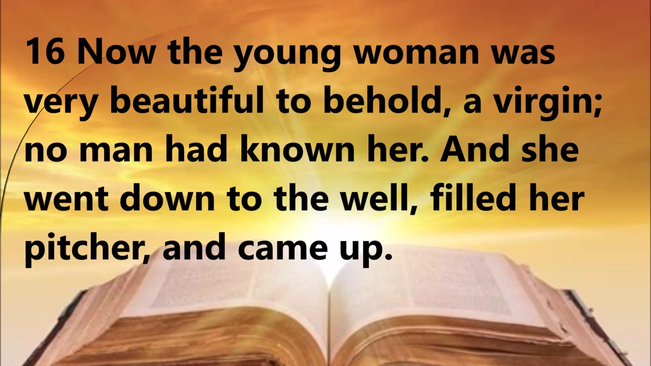 TThe servant, though surprised, waits for complete confirmation of his prayer.