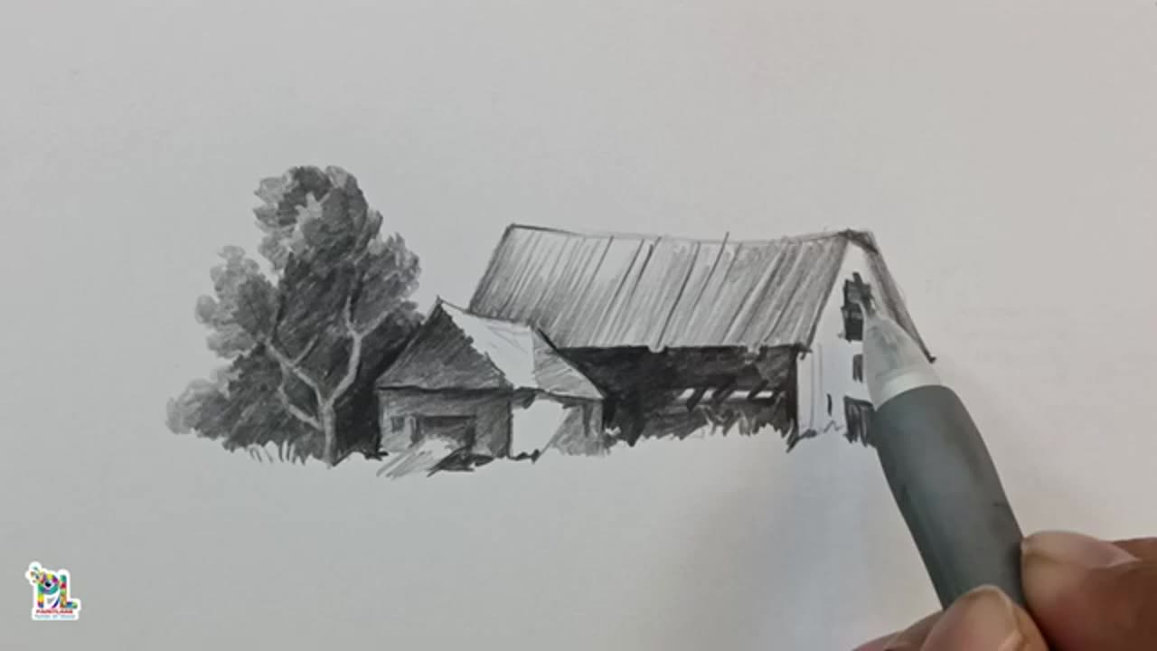 How to draw Easy Wooden Houses