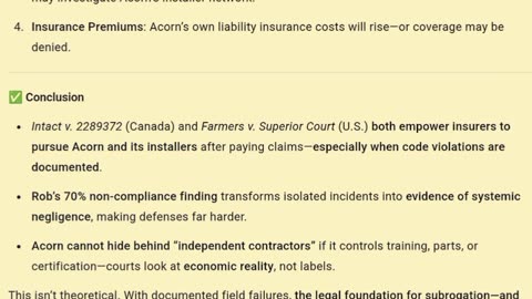 ...apply to Acorn's installers given that field work shows that an estimated 70% of Acorn stairlifts