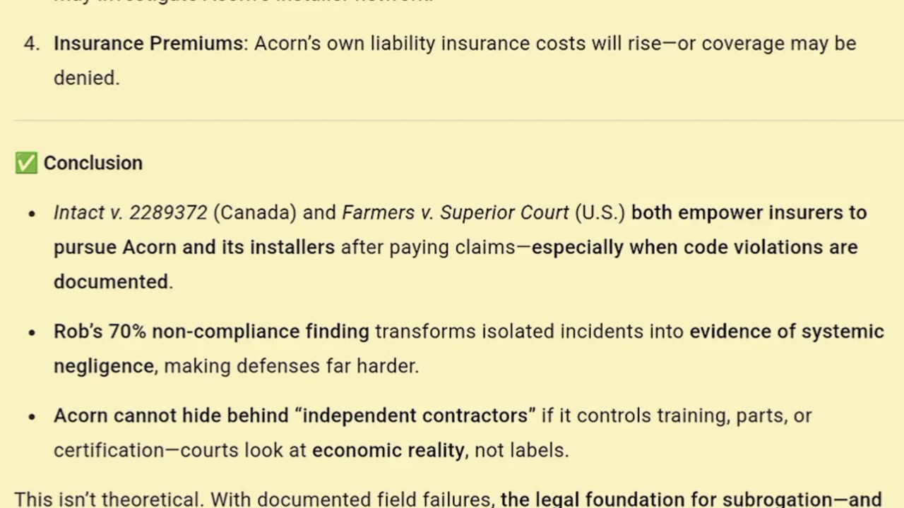 ...apply to Acorn's installers given that field work shows that an estimated 70% of Acorn stairlifts