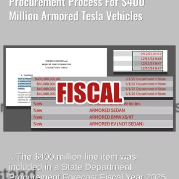 Fact Check: Trump State Department Did NOT Begin Procurement For $400 Million Armored Tesla Vehicles