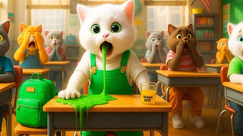 🤢🍌 Kitten Accidentally Eats Poisoned Banana And Vomited Continuously In Class #aicat#catshorts#cat